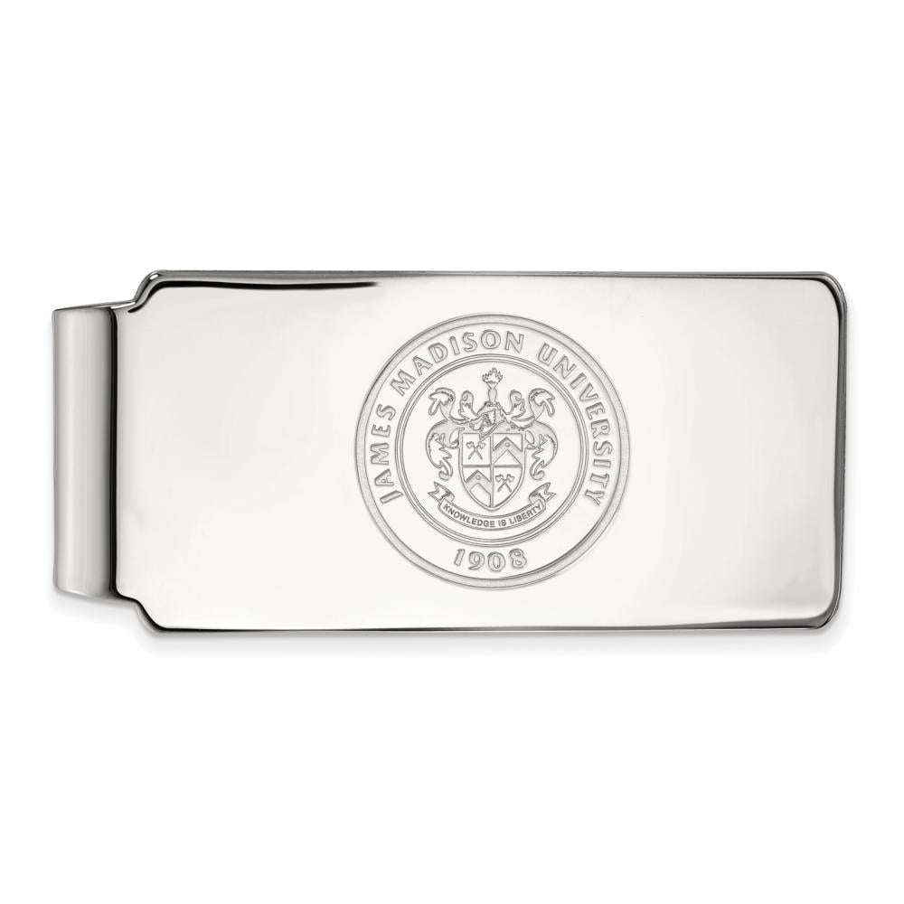 Sterling Silver LogoArt Official Licensed Collegiate James Madison University (JMU) Money Clip Crest