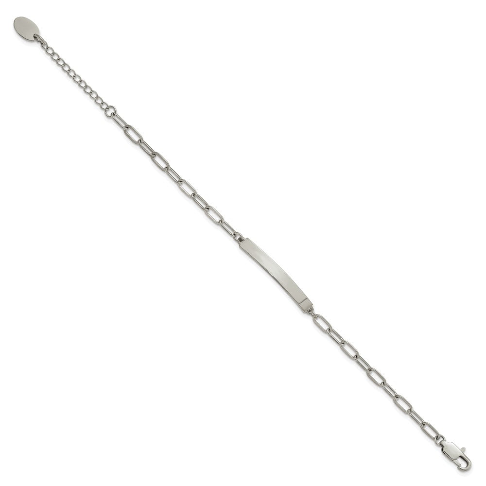 Stainless Steel Polished 6.5in w/1.25in ID Bracelet 6.5 inches