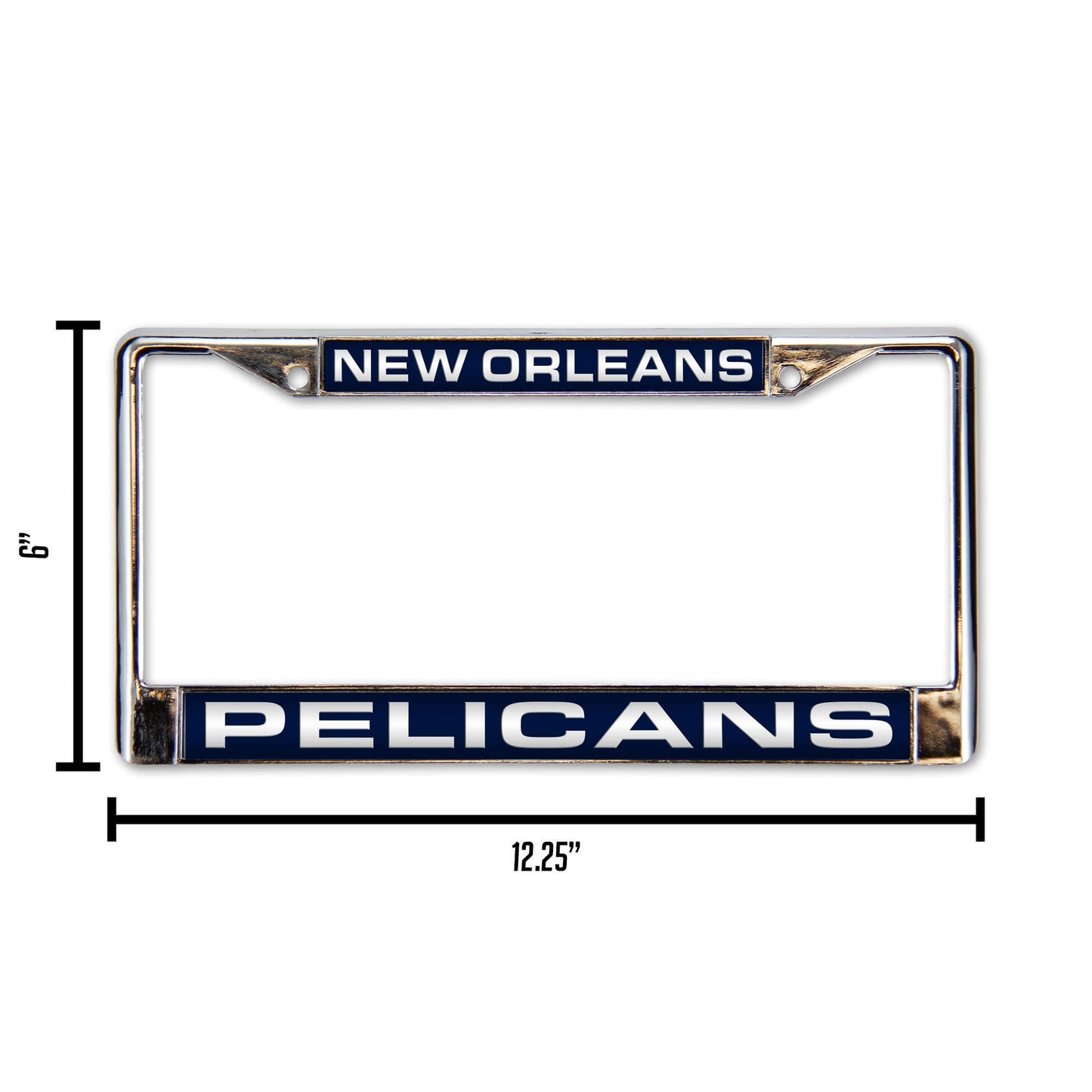 New Orleans Basketball Pelican's Chrome Metal Laser Cut License Plate Frame