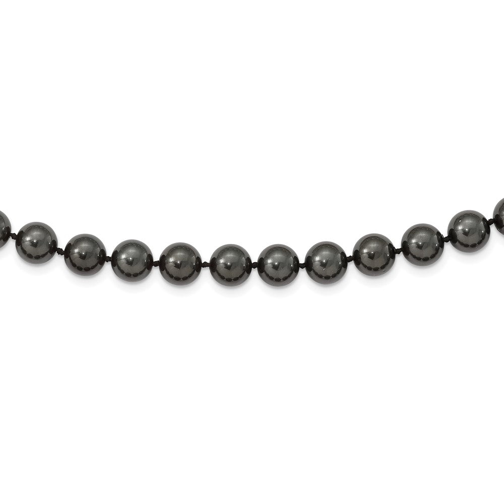 Majestik Sterling Silver Rhodium-plated 10-11mm Black Imitation Shell Pearl Hand-knotted Necklace 24 Inches