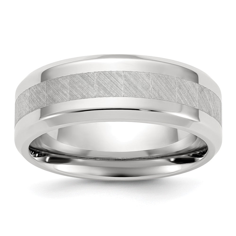 Chisel Titanium Polished with Brushed Center 8mm Band Size - 11