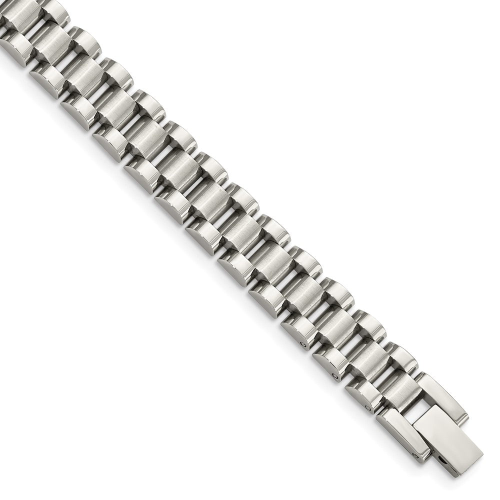 Stainless Steel Brushed and Polished 8.5in Bracelet 8.5 inches
