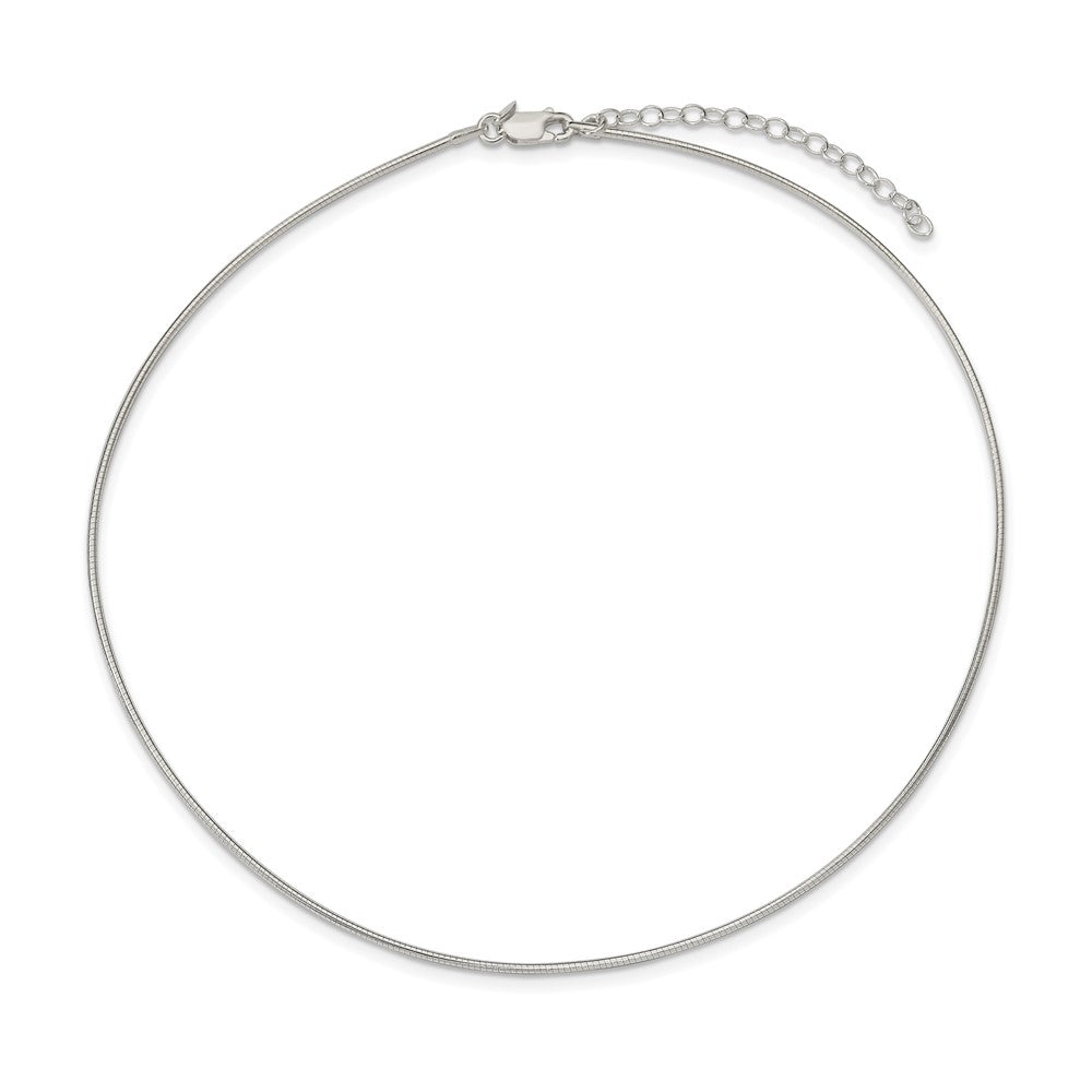 Sterling Silver 1.6mm w/ 2in extender Neckwire Chain 16 Inches