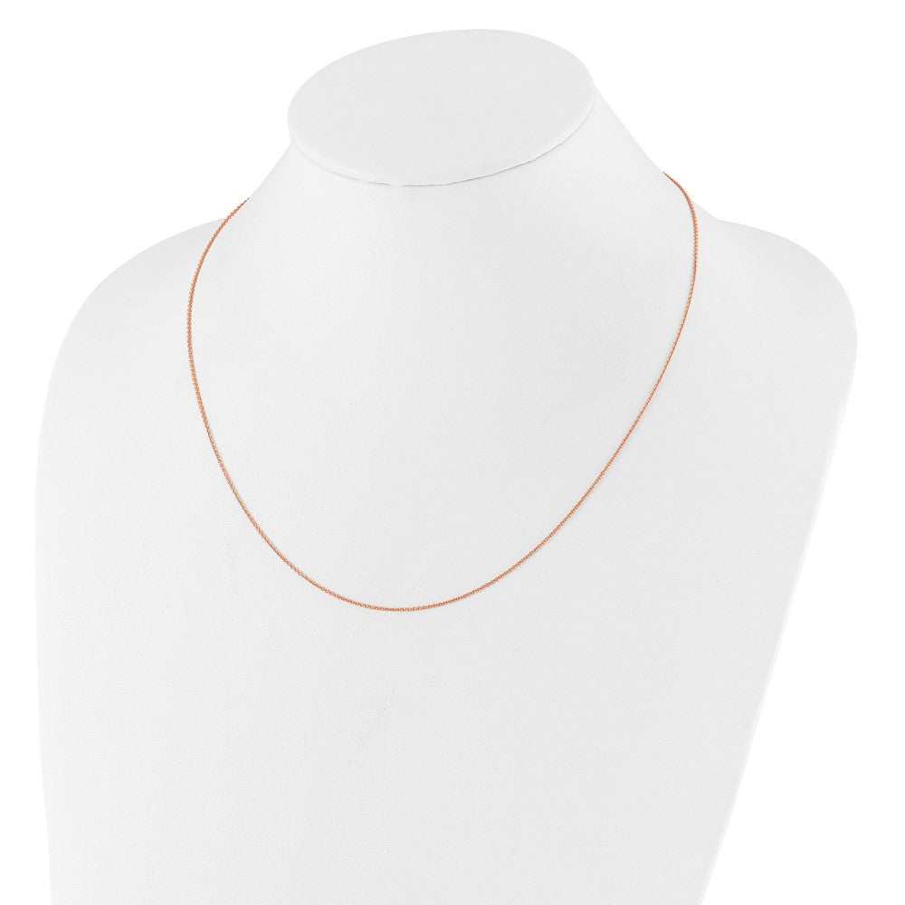 14k Rose Gold 1.25mm Round Cable 1in+1in Adjustable Chain