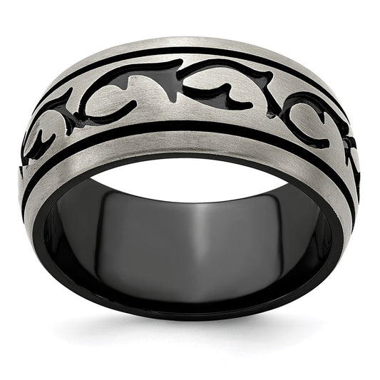 Edward Mirell Black Ti & Titanium Brushed 10mm Band