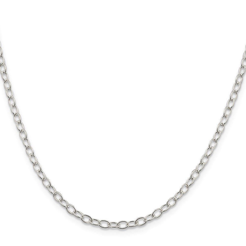 Sterling Silver 3.4mm Oval Cable Chain 24 Inches