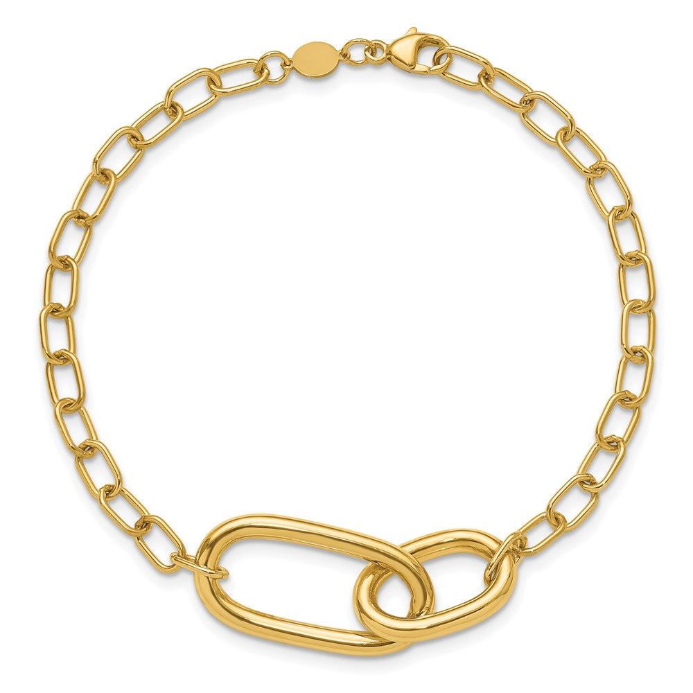 14K Polished Fancy Link Bracelet 7.5  inches