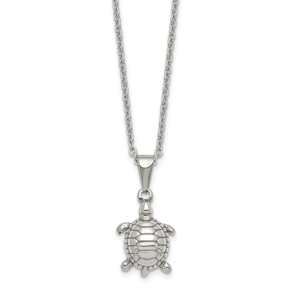 Stainless Steel Polished Turtle 22in Necklace
