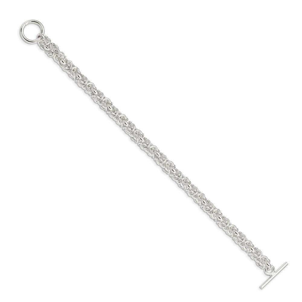 Sterling Silver 7.5inch Polished Fancy Link Toggle Bracelet 7.5 inches