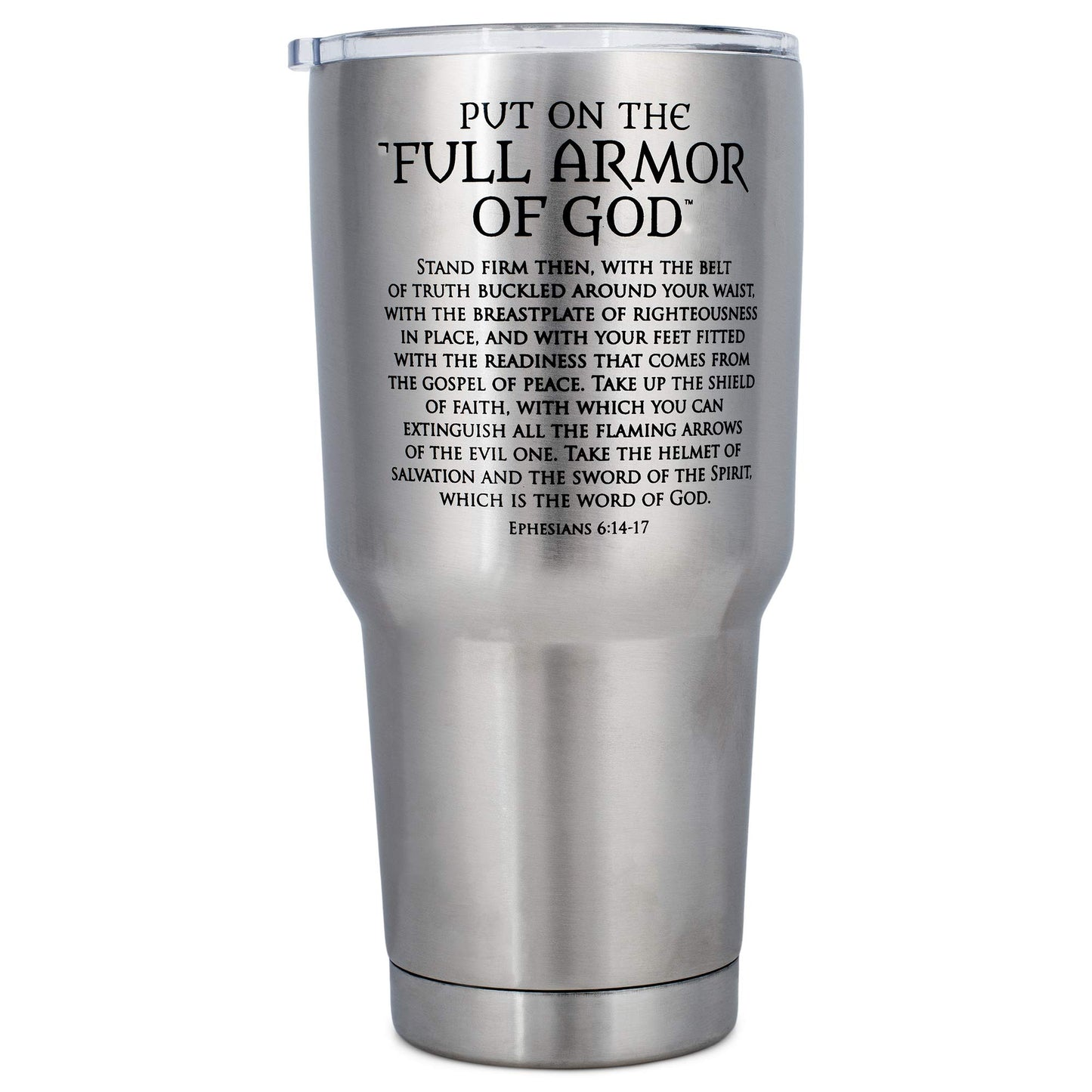 30 Ounce Stainless Steel Armor of God Travel Tumbler with Lid