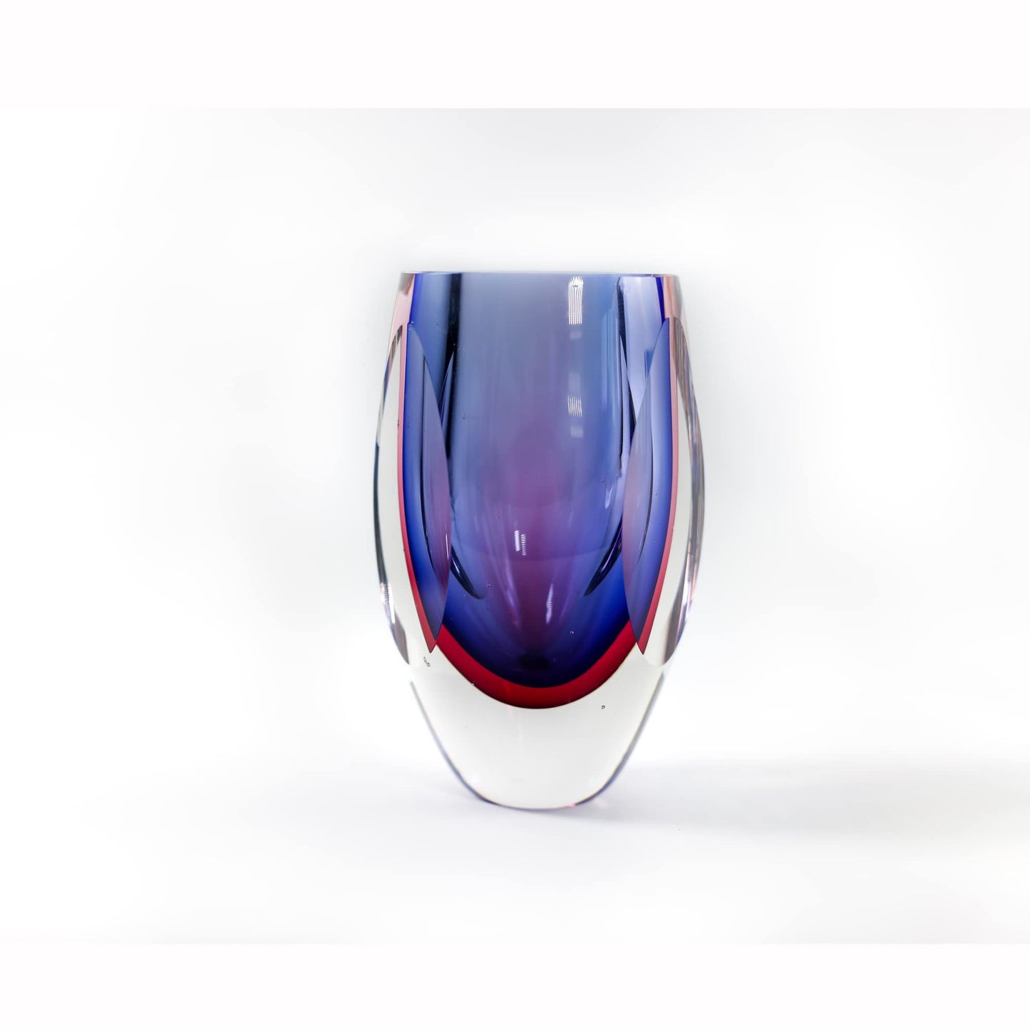 Badash J515 6.5" Astra Murano Style Art Glass Purple Vase, 6.5" x 3.75" x 3.75", Blue