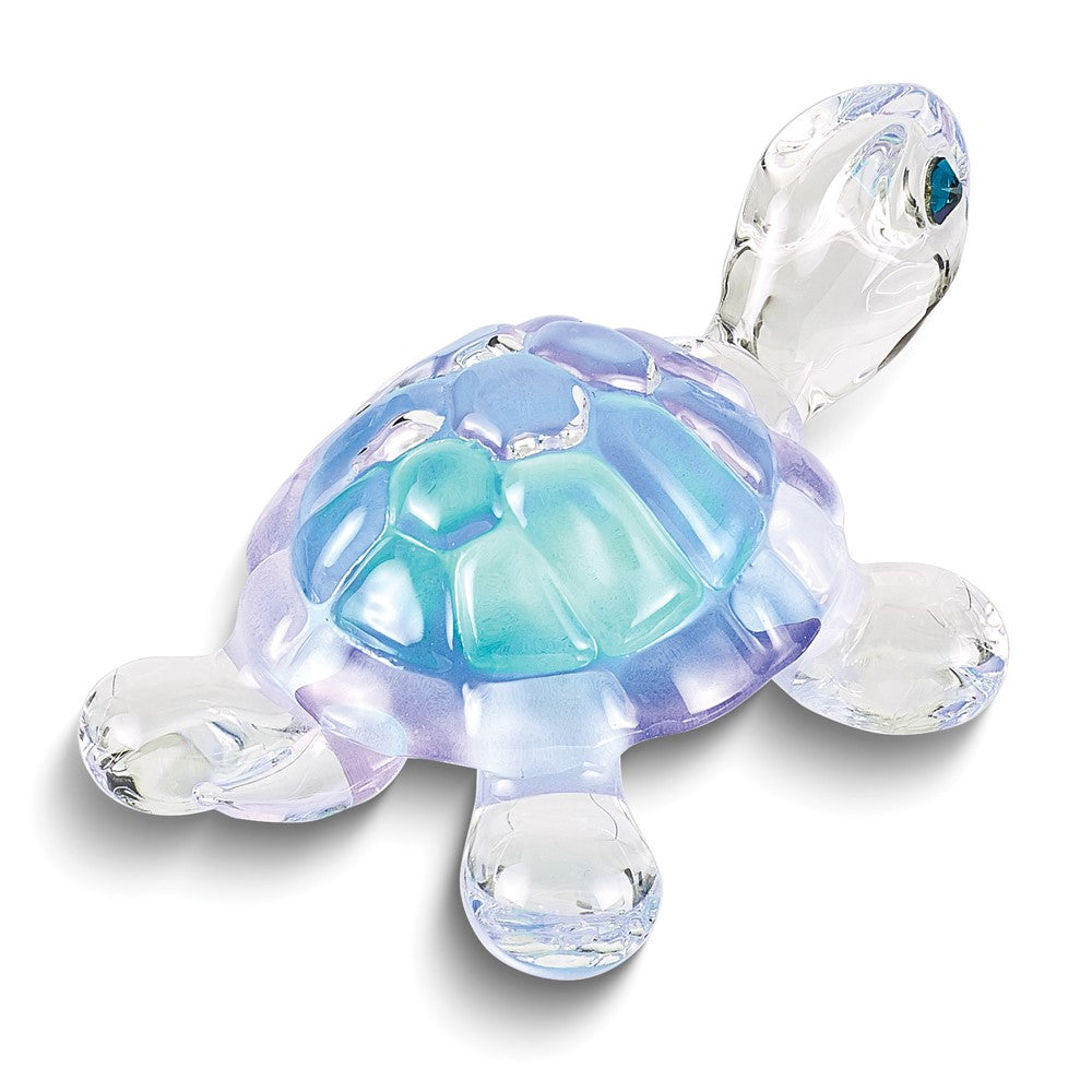 Glass Baron Blue Turtle Figurine