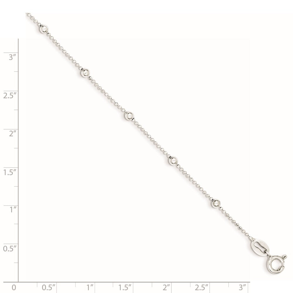 Sterling Silver Polished Beaded Bracelet 7 inches
