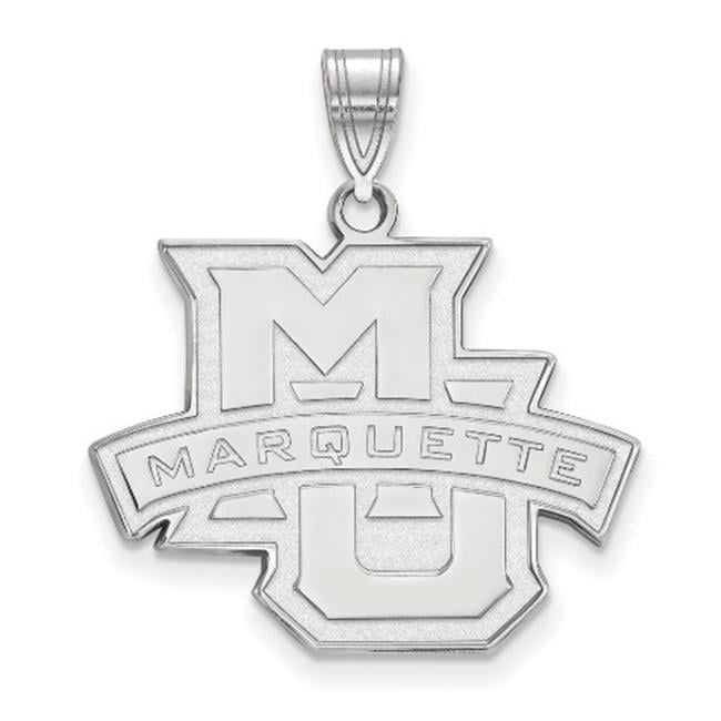 Sterling Silver Rhodium-plated LogoArt Marquette University Large Pendant QSS004MAR