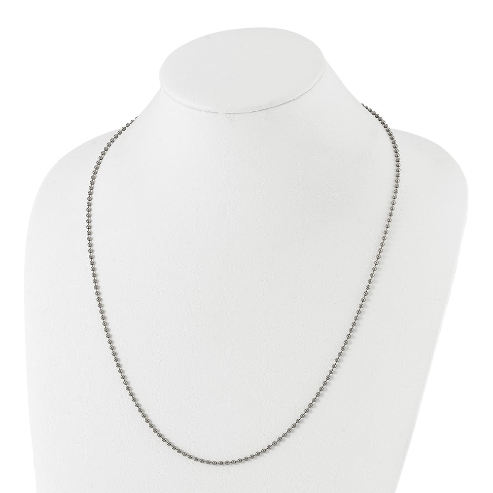 Titanium Polished 2.00mm 18in Ball Chain
