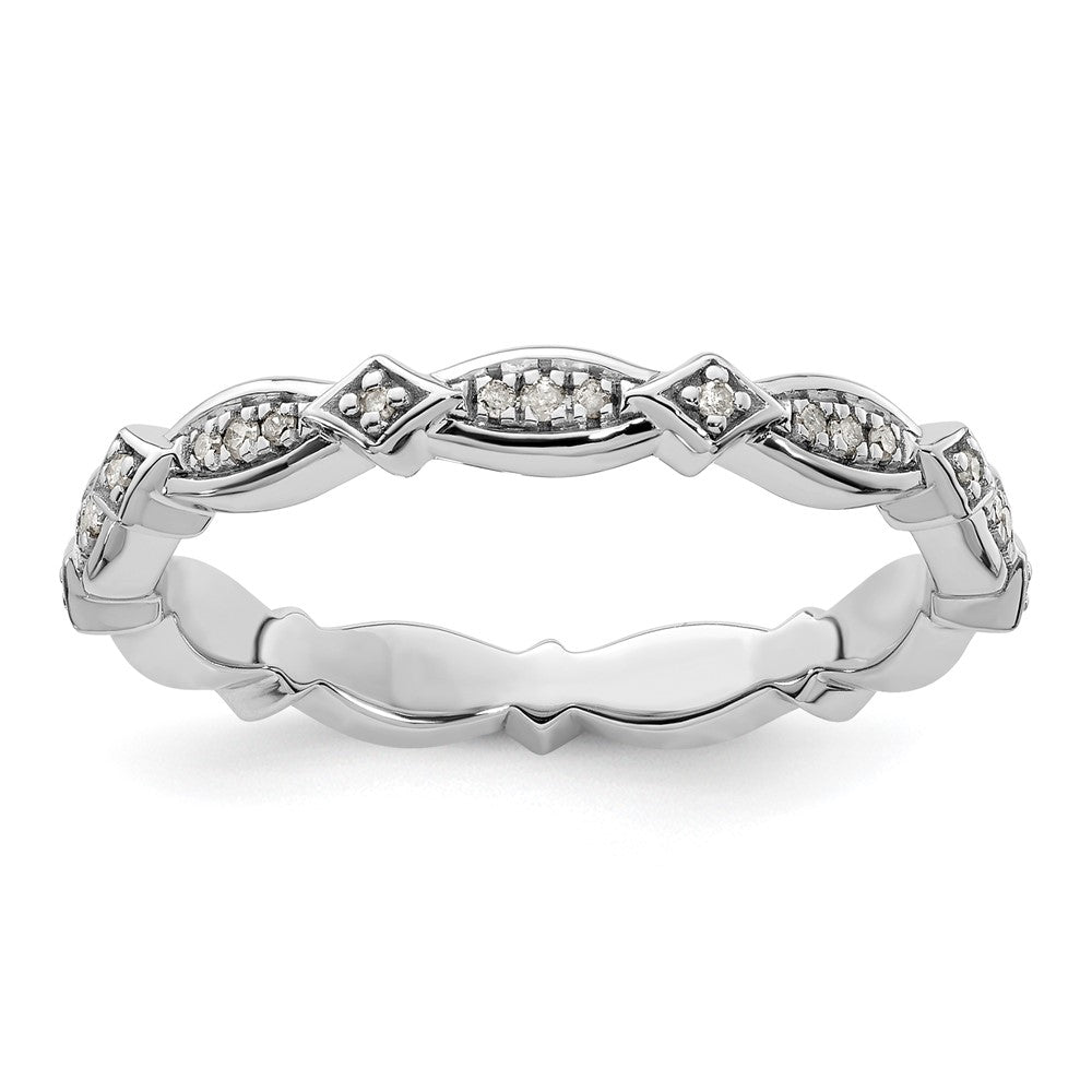 Sterling Silver Stackable Expressions Diamond Ring Size -10