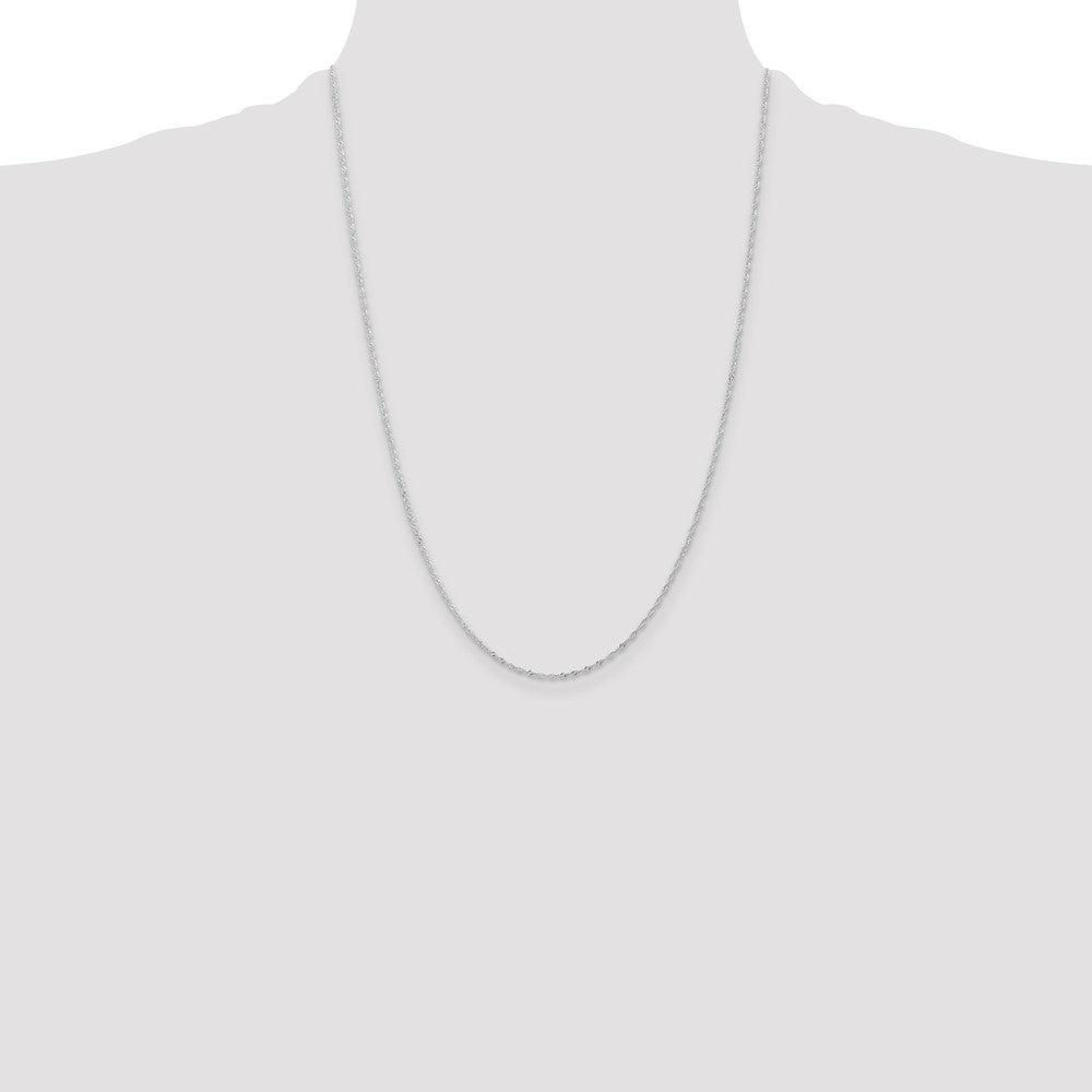 10k White Gold 1mm Singapore Chain