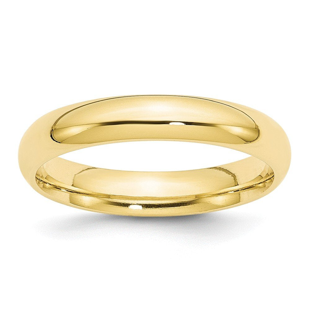 10k Yellow Gold 4mm Standard Weight Comfort Fit Wedding Band Size 10