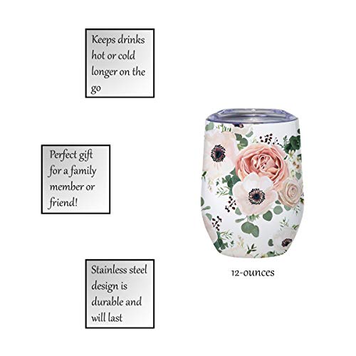 Christian Brands G3142 12 oz Floral Wine TumblerPack of 2