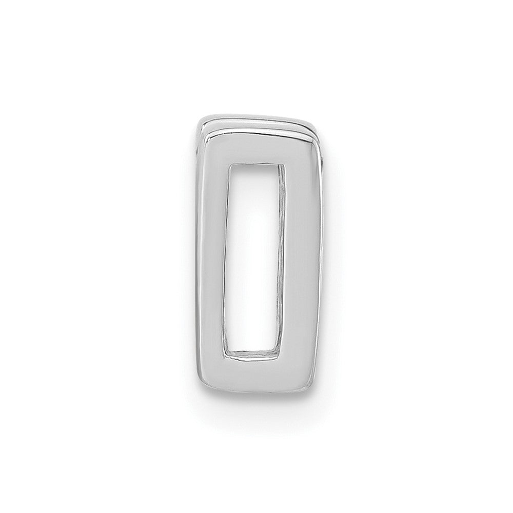 Sterling Silver Polished CZ Initial V Slide