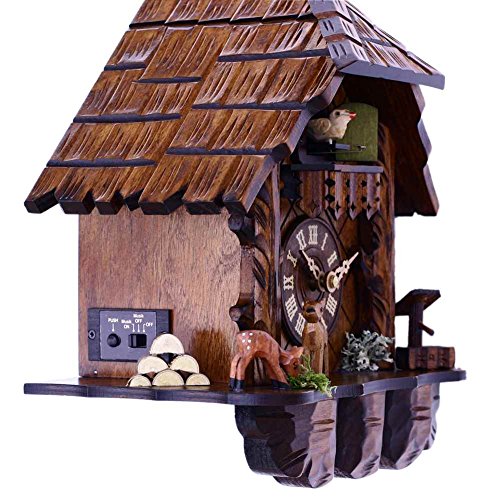 River City Clocks Musical Cuckoo Clock with Hand-carved Case and Feeding Deer