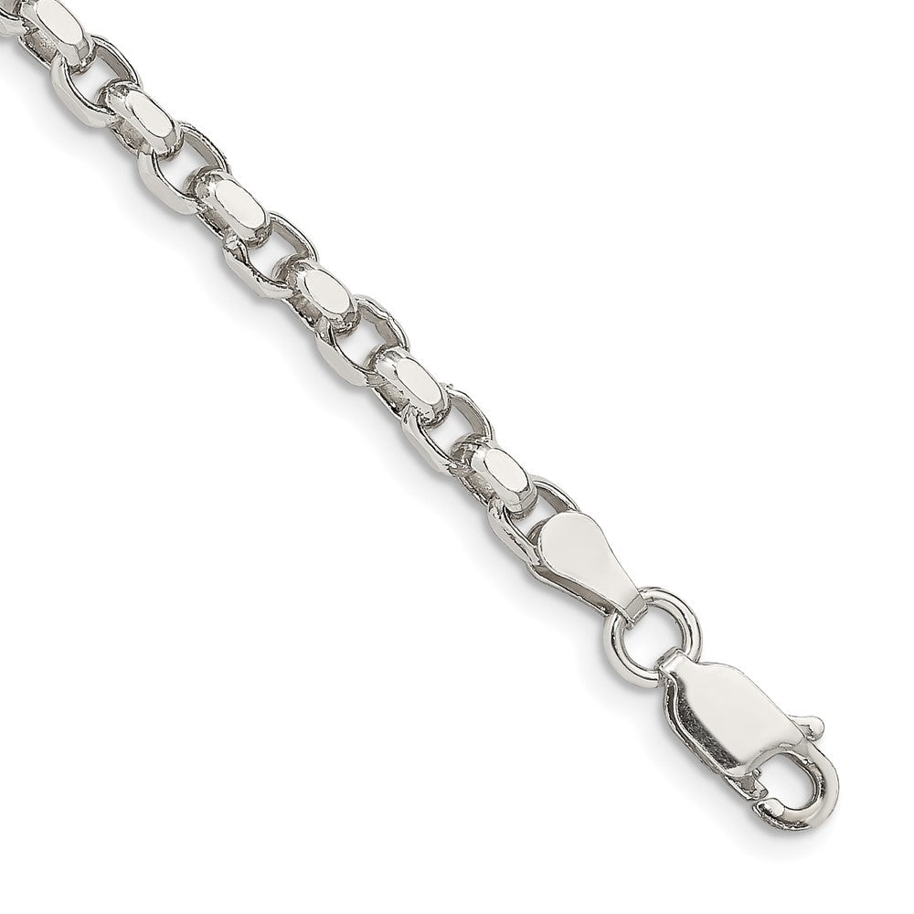 Sterling Silver 3.5mm Diamond-cut Rolo Chain 8 inches