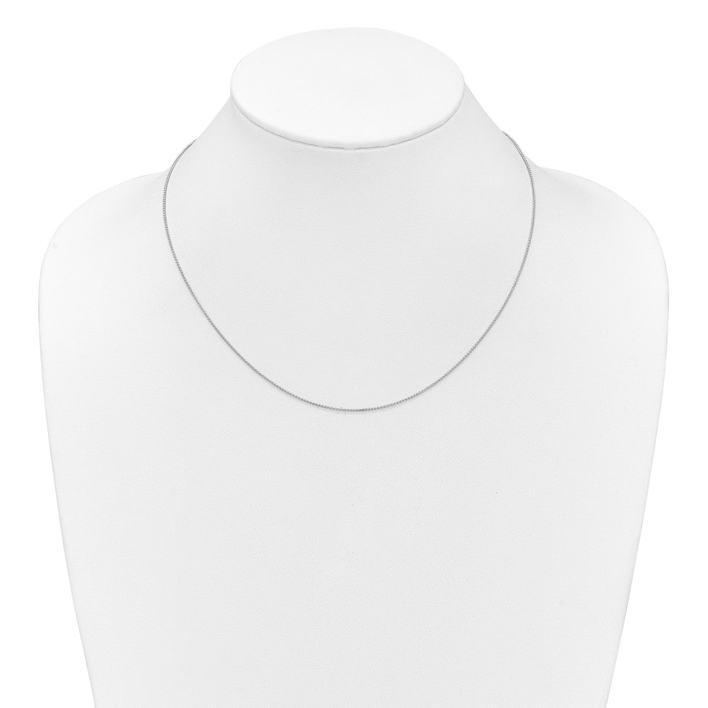 10k White Gold 1mm Spiga 1in+1in Adjustable Chain
