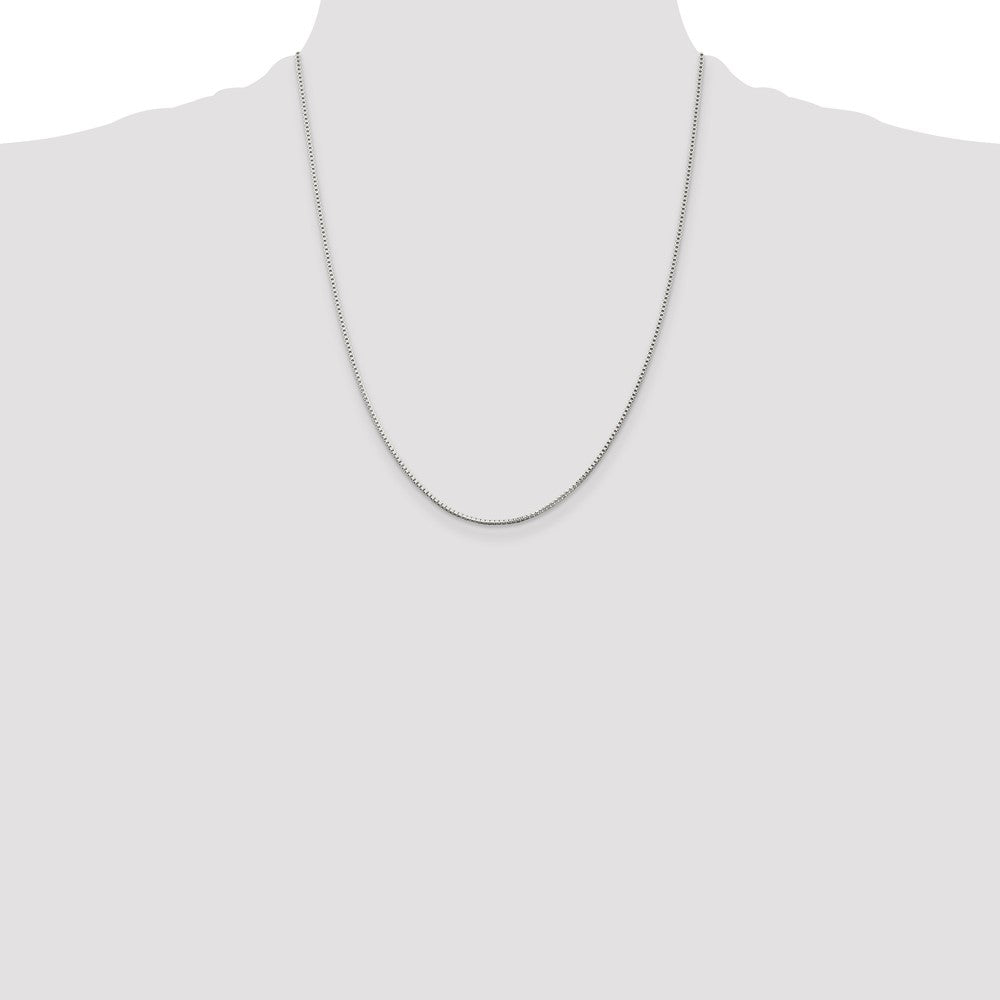 Sterling Silver 1.25mm Box Chain w/4in ext. 22 Inches