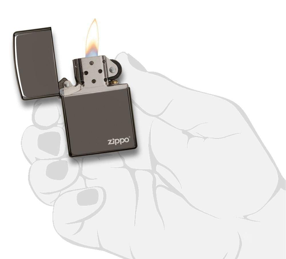 Zippo Logo Black Ice Pocket Lighter