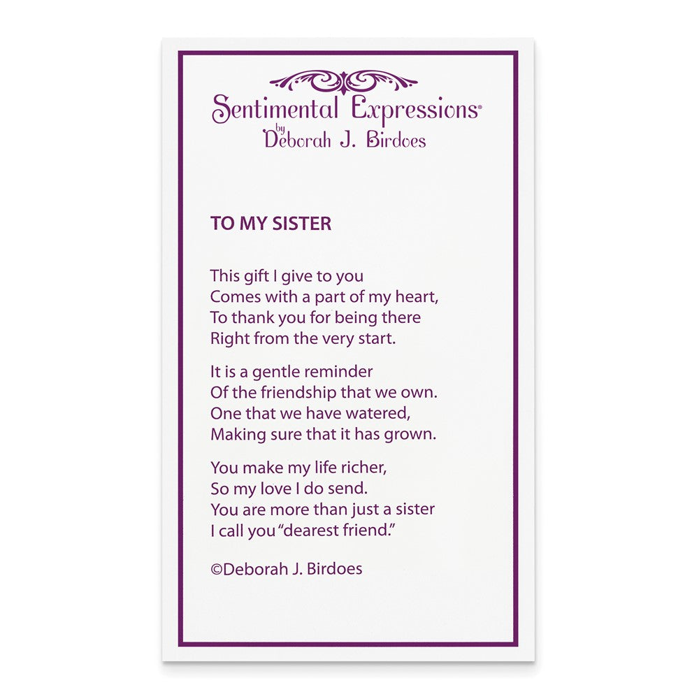 Sentimental Expressions Sterling Silver Rhodium-plated CZ To My Sister 18in Heart Necklace 18 Inches