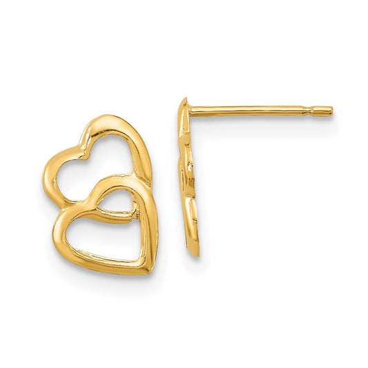 14K Madi K Heart Post Earrings for Children