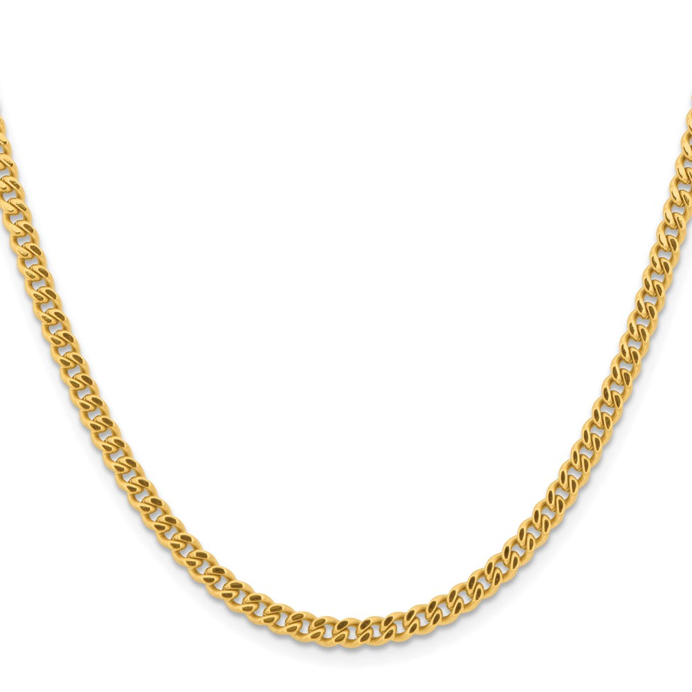 Stainless Steel Polished Yellow IP-plated 4mm 18in Curb Chain