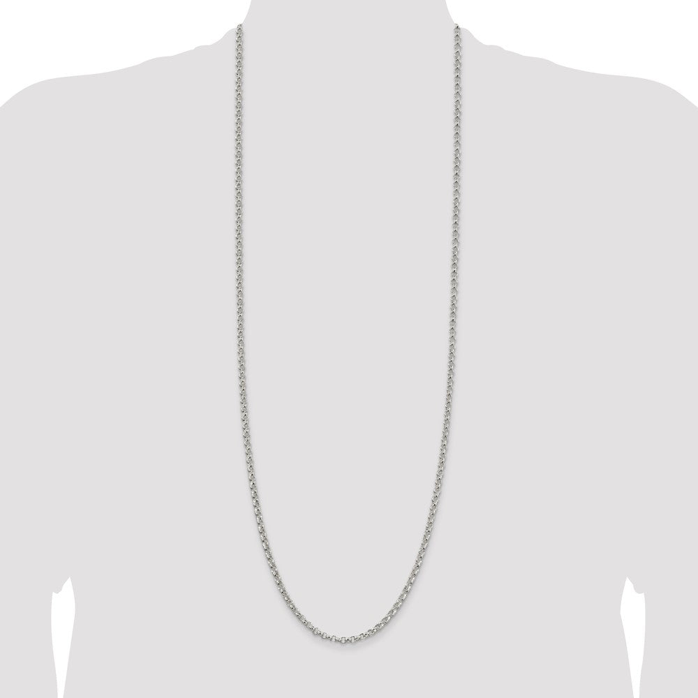 Sterling Silver 4mm Rolo Chain 36 Inches