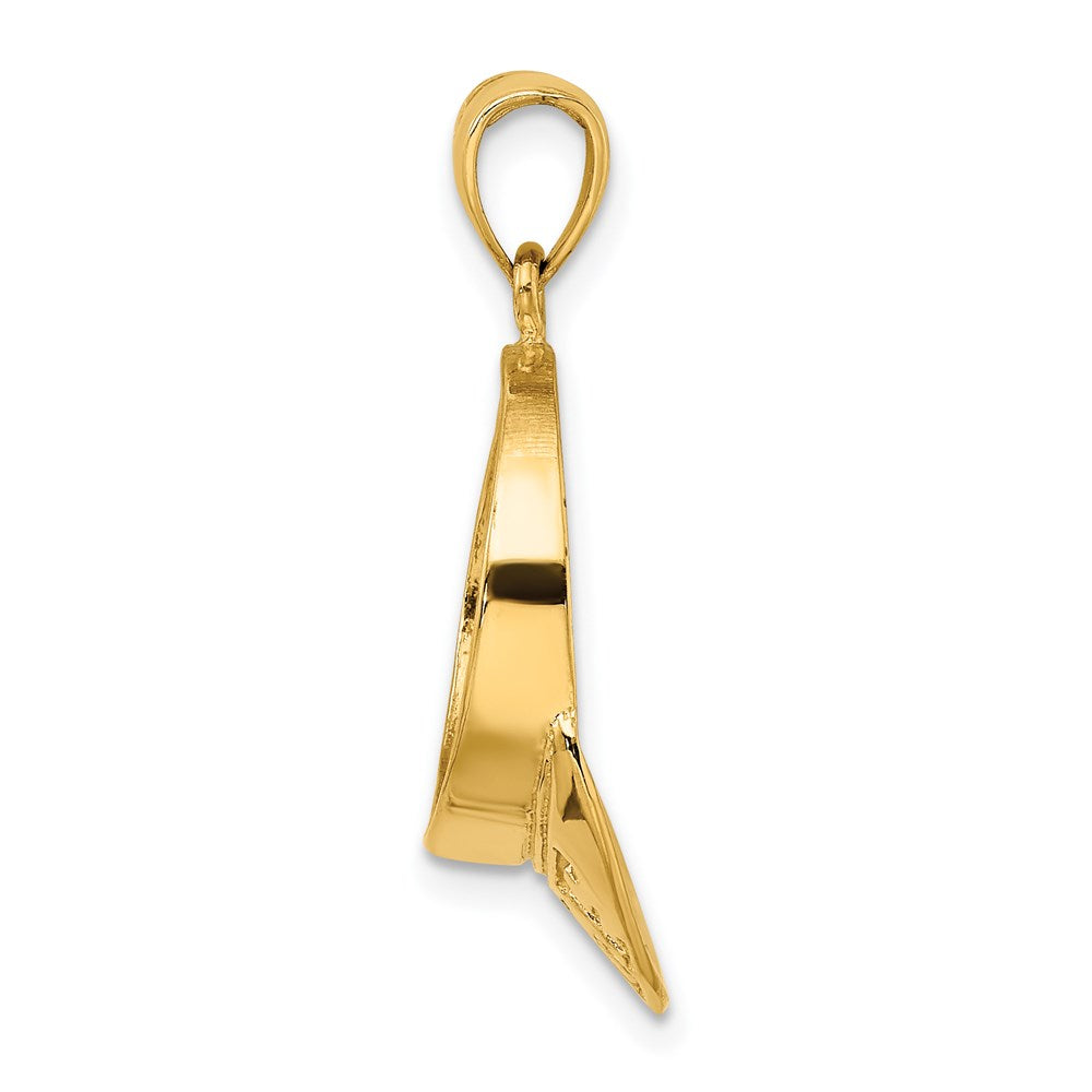 14K Solid Polished 3-D Golf Visor Charm
