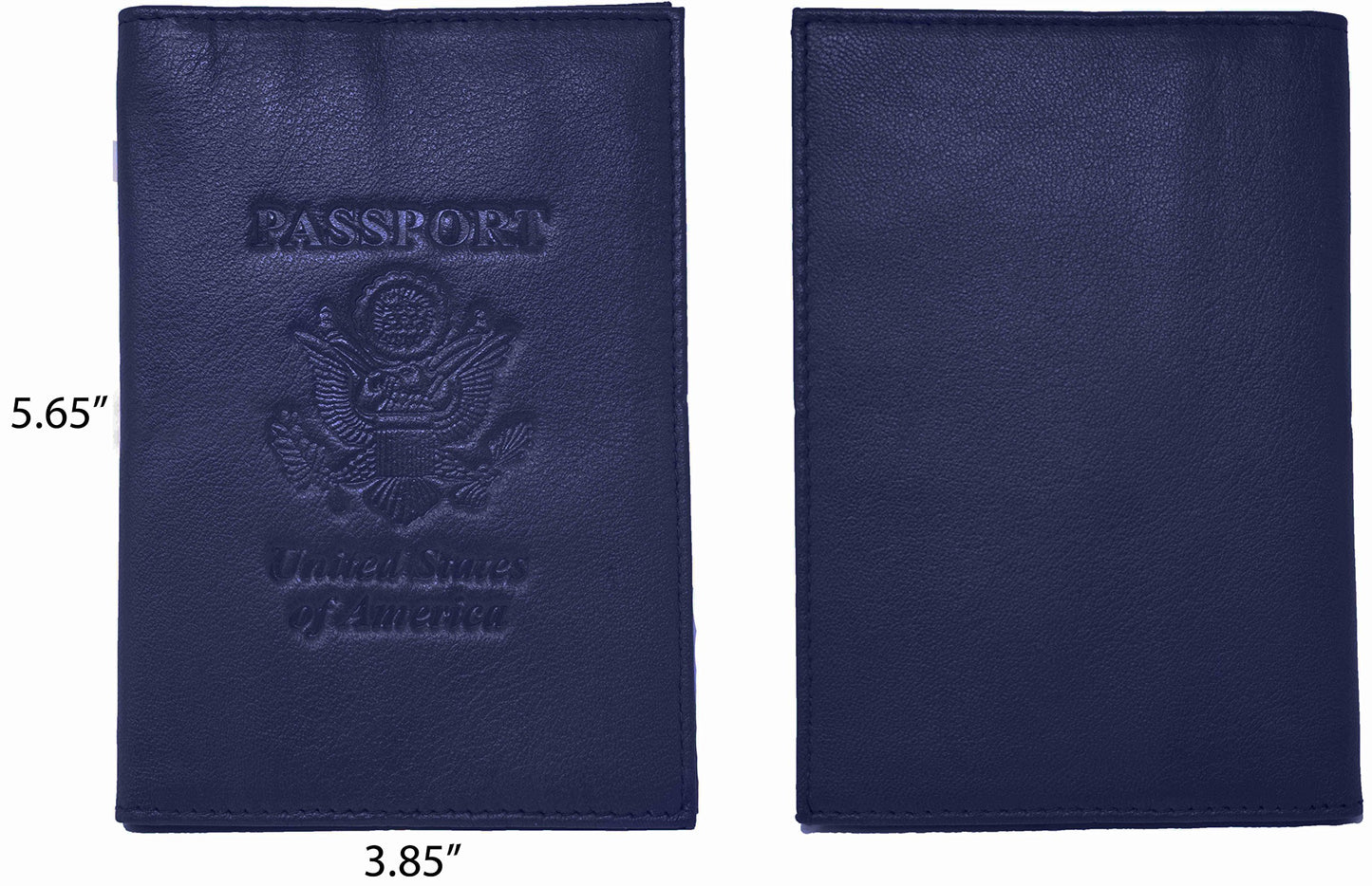 Genuine Cowhide Leather RFID-Blocking Passport Cover Case Holder & Wallet
