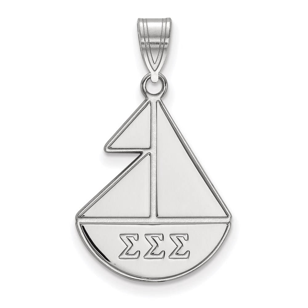 Sterling Silver Official Licensed Greek Sororities Sigma Sigma Sigma (???) Medium Pendant