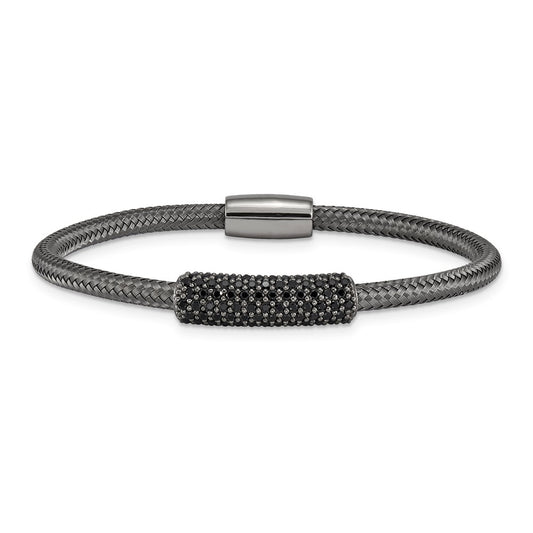 Sterling Silver Crystal Magnetic 7.5 Bracelet