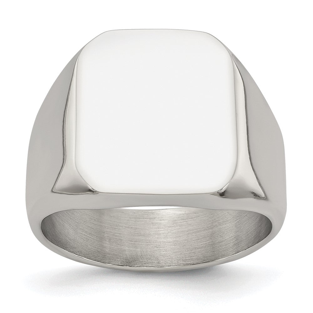 Stainless Steel Polished Signet Ring Size - 10