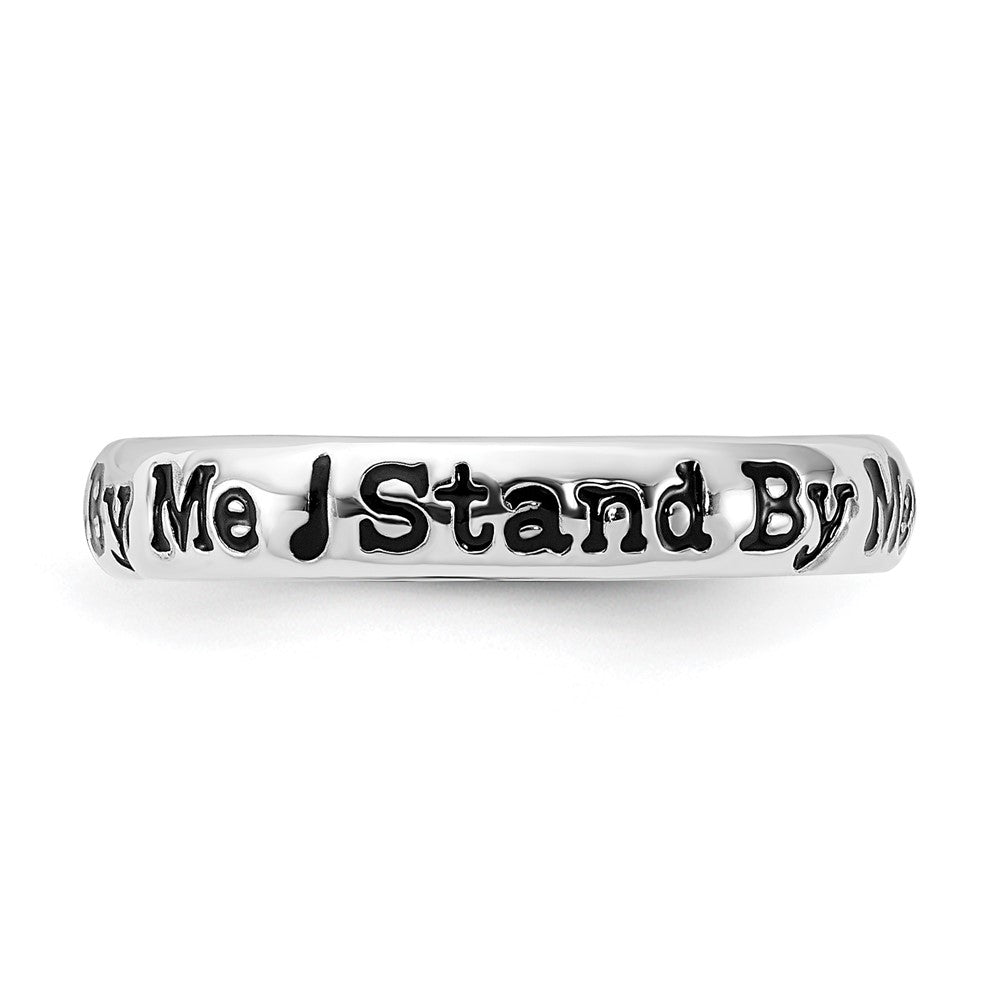 Sterling Silver Stackable Expressions Enameled Lyric Stand by Me Ring