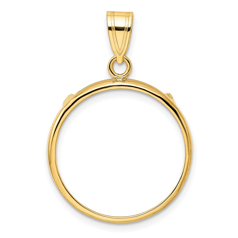 Wideband Distinguished Coin Jewelry 14k Polished 20.2mm Prong Coin Bezel Pendant