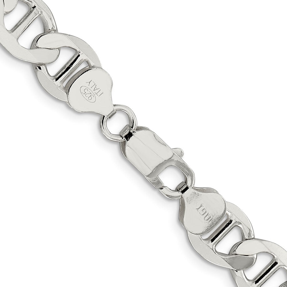 Sterling Silver 9.95mm Flat Anchor Chain 22 Inches
