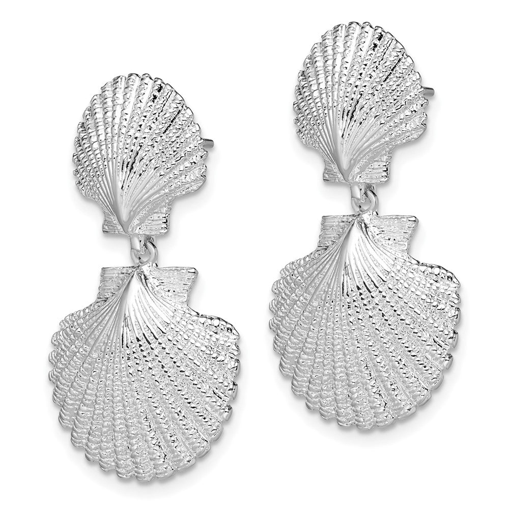 Sterling Silver Fancy J-Hoop Earrings