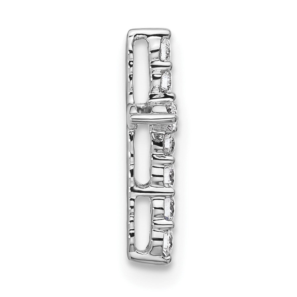 14k White Gold 1/4 carat Lab Grown Diamond VS/SI+ G+ Cross Chain Slide Pendant