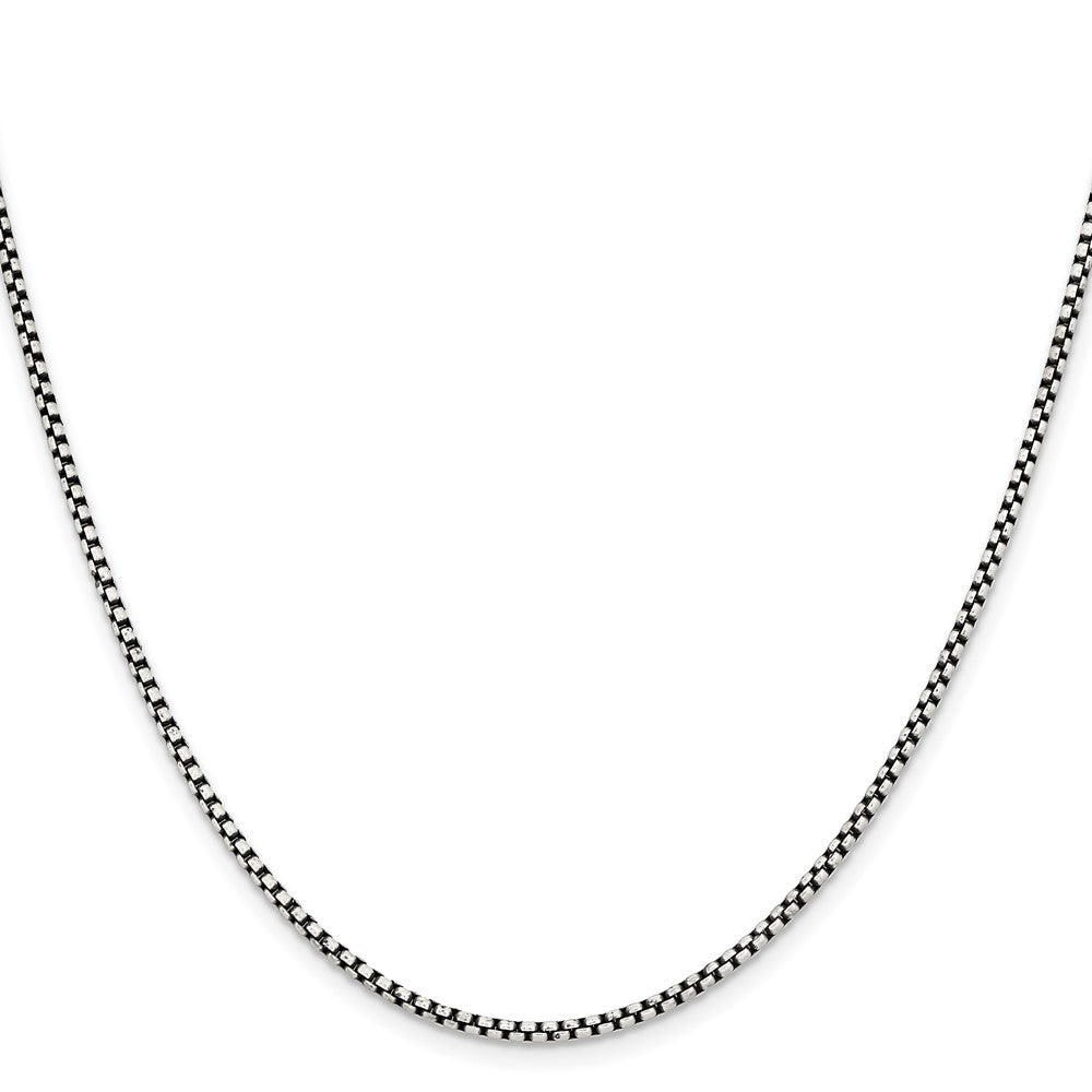 Stainless Steel Antiqued 2.25mm 18in Box Chain