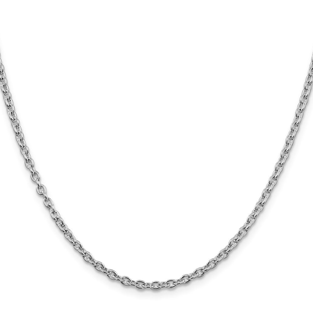 Sterling Silver Rhodium-plated 2.75mm Cable Chain 26 Inches