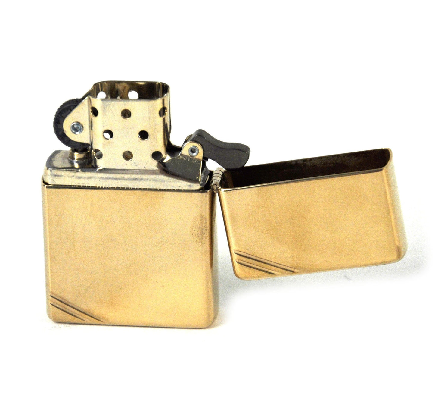 Zippo Vintage High Polish Brass Pocket Lighter with Slashes Pocket Lighter