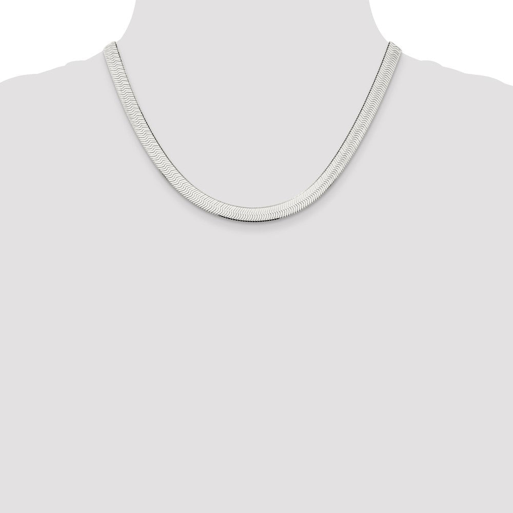 Sterling Silver 7.3mm Magic Herringbone Chain 18 Inches