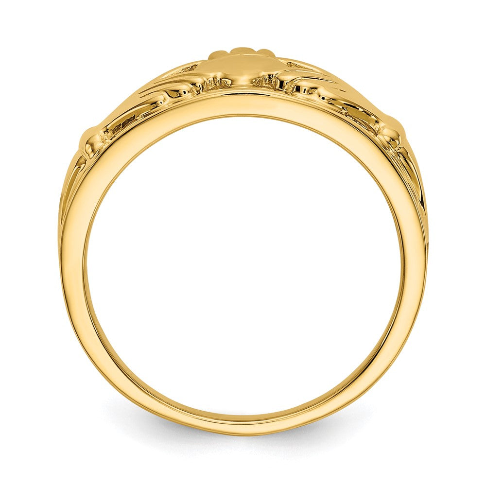 14k Polished Ladies Claddagh Ring size 7