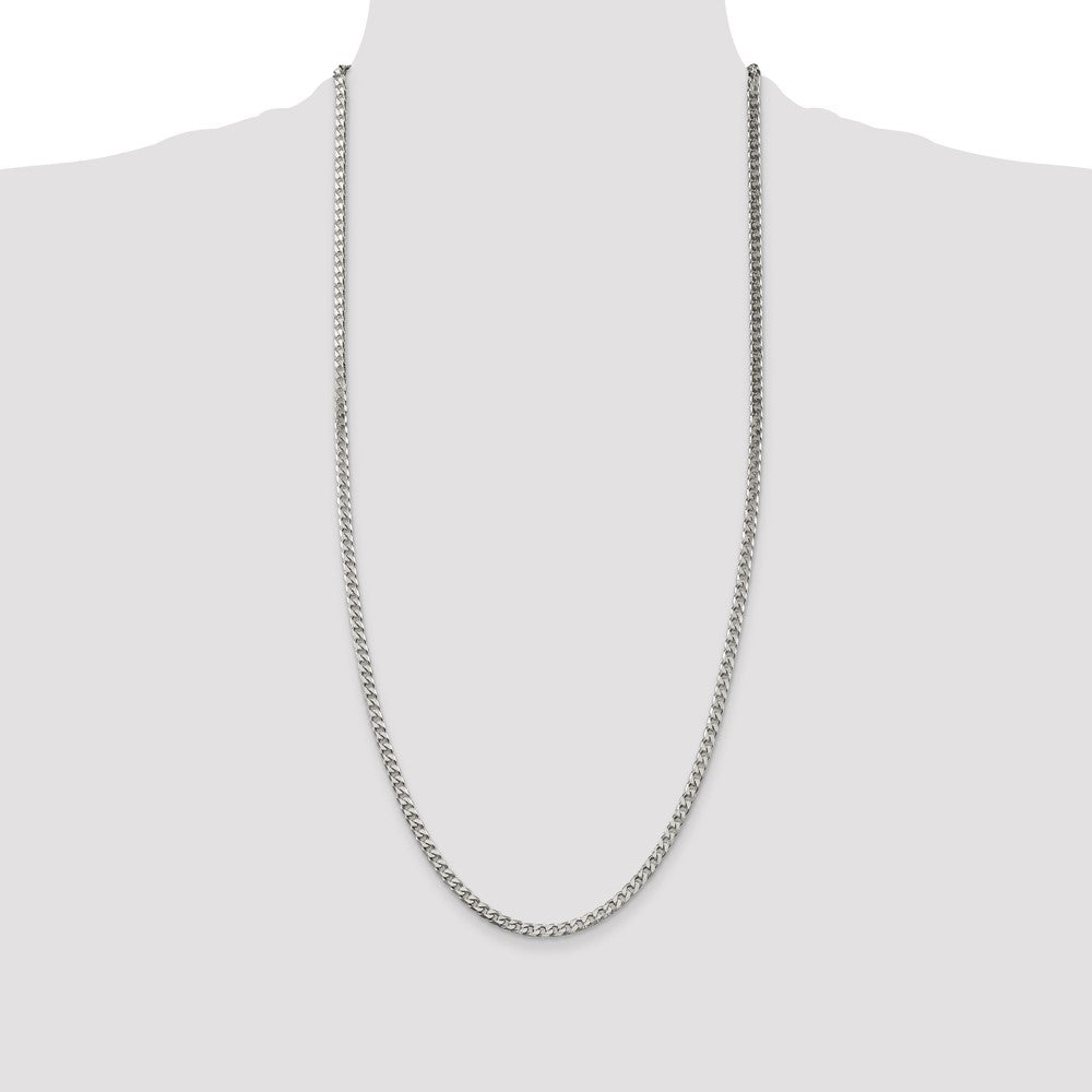 Sterling Silver Polished 3.5mm Curb Chain 30 Inches