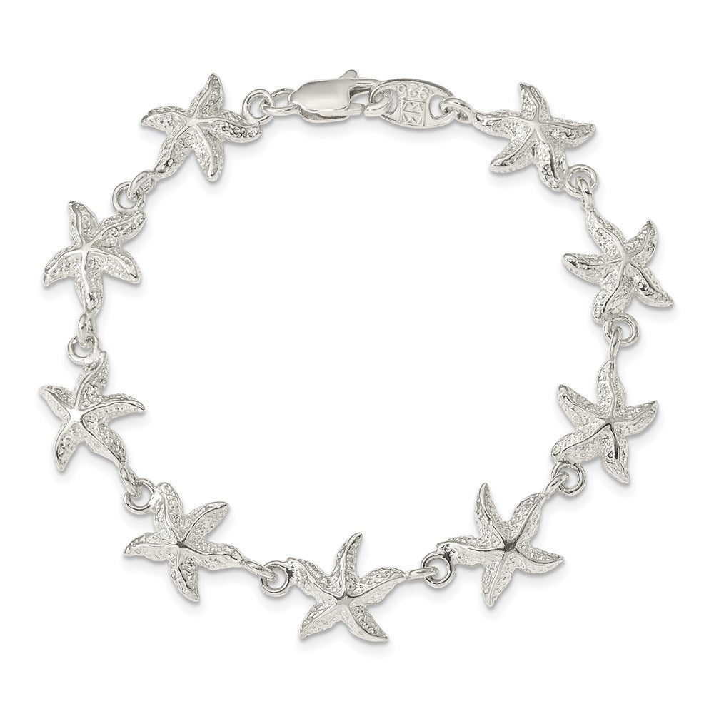 Sterling Silver Starfish Bracelet 7 inches